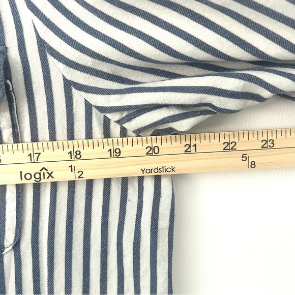 PAIGE Kadie Striped Button Up Shirt Top Blue White Long Sleeve Size Medium - Picture 13 of 16